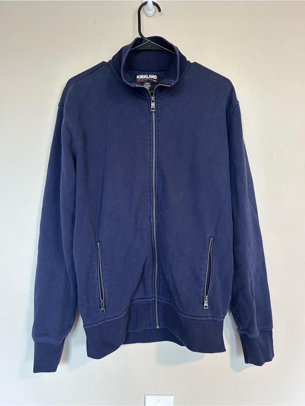 Kirkland Signature Men's Blue Full Zip Mock Neck Sweatshirt Jacket M (1997)